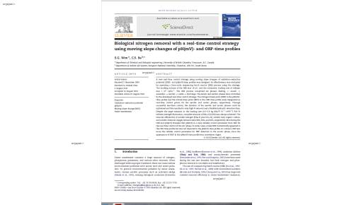 Biological nitrogen removal with a real-time control strategy using moving slope changes of pH(mV)- and ORP-time profiles